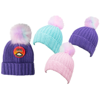 Childrens Heat Machine Unicorn Colour Pom Pom Hats