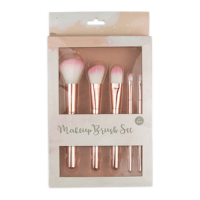 Pink Chrome Makeup Brush Set 5 Piece