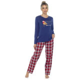 Ladies Robin Print Jersey Pyjamas