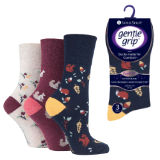 Ladies Gentle Grip Socks Fun Feet Autumn Leaves