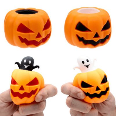 Squeezy Halloween Pumpkin Pop Out Ghost Toy