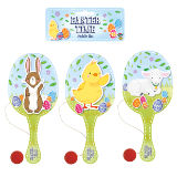 Wooden Paddle Bat And Ball - Easter