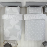 Stars Grey Duvet Sets Twin Pack Toddler Bed