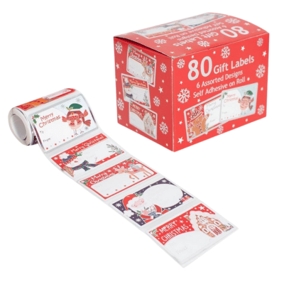 Christmas 80 Pack Cute Design Gift Labels