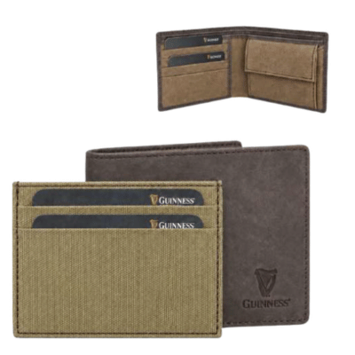 Official Guinness Canvas & Leather Wallet With Coin Pocket