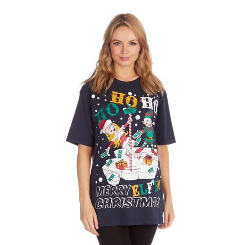 Christmas T-Shirt Navy HoHoHo