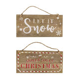 Festive Christmas Wooden Plaque Wall Hanging