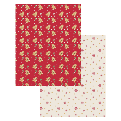 Pack of 2 Warm Wishes Gingerbread Design Fleece Throws