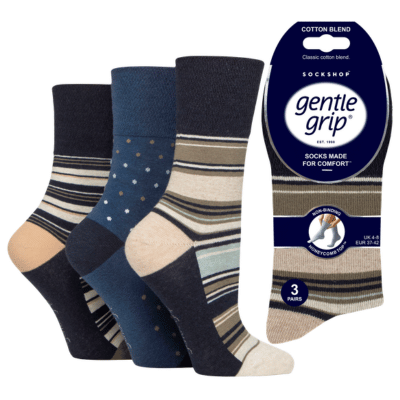 Ladies Gentle Grip Socks - Office Party