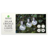 3 Solar Crackle Glass Hanging Lights Bright White