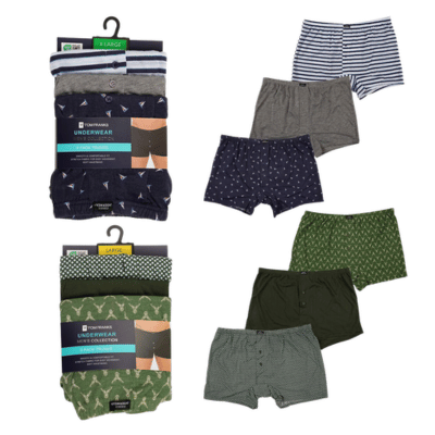 Mens 3 Pack Printed Trunks