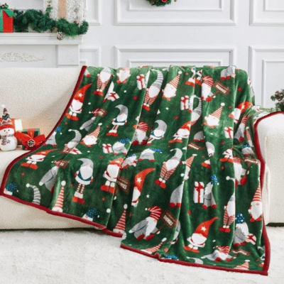 Christmas Flannel Luxury Sherpa Throw - Joyeux Noel 200x240cm