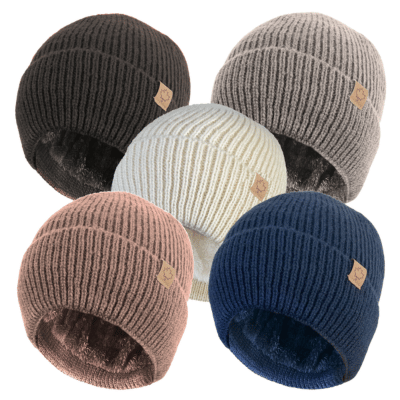 Ladies Plain Knit Hat With R80 Thermal Insulation