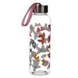 Reusable Water Bottle Butterfly Print With Metallic Lid