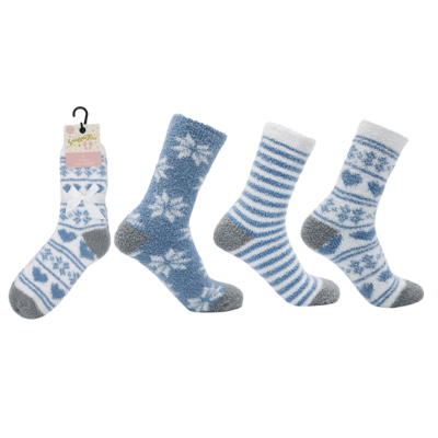Ladies Snuggle Toes 3 Pack Cosy Socks Fairisle