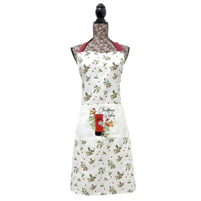 Christmas Wishes Festive Robin Design 100% Cotton Apron