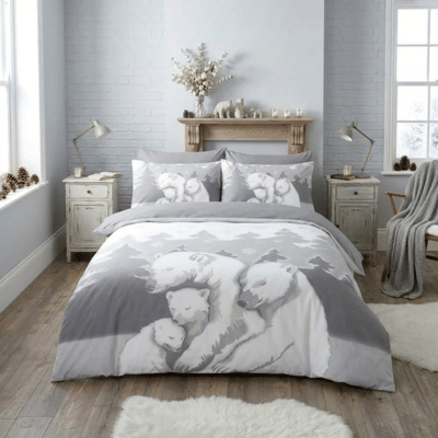 Christmas Polar Bear Family Panel Duvet Set
