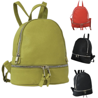 Nicole Brown Multi Zip Mini Backpack