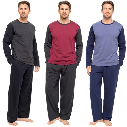 Wholesale Pyjamas | Wholesale Mens Pyjamas | Mens Jersey Long Sleeve ...