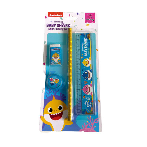 Official Baby Shark 4 Piece Stationery Set
