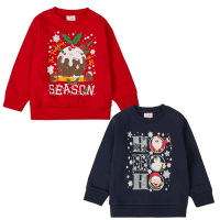 Infants Printed Fleece Christmas Design Jumper