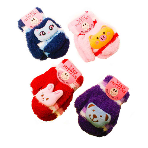 Wholesale Gloves Animal Face Mittens Childrens Mittens A&K