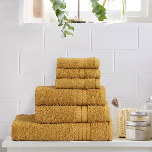 6 Piece Luxury Towel Bale Set Mustard