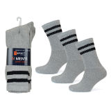 Mens 5 Pack Grey Sport Socks With Stripe