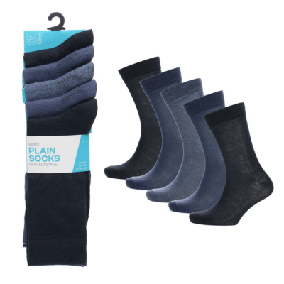 Mens 5 Pack Socks Blue Pack