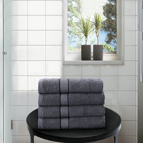 4 Pack Hand Towels Dickens Grey