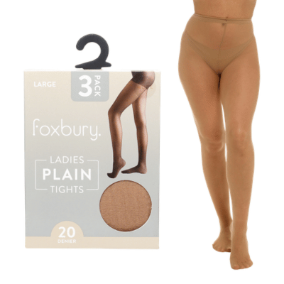 Ladies 3 Pack Nude 20 Denier Tights - Assorted Sizes