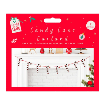 Foiled Candy Cane Christmas Garland 2m