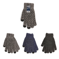 Mens Twist Yarn Touch Screen Gloves With Cosy Lining