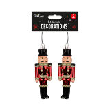 Red Nutcracker Christmas Decorations 2 Pack