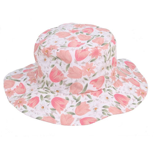 Ladies Flowery Sun Hat Wide Brim
