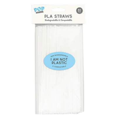 PLA Biodegradable Straws 80 Pack