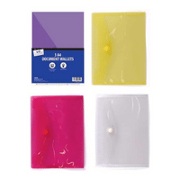 3 A4 Poly File Wallets Stud