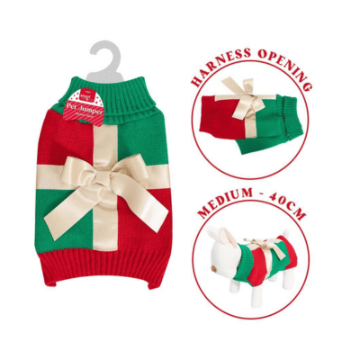 Christmas Present Pet Jumper Medium 40cm
