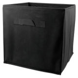 Plain Foldable Non Woven Storage Box - Black 3L