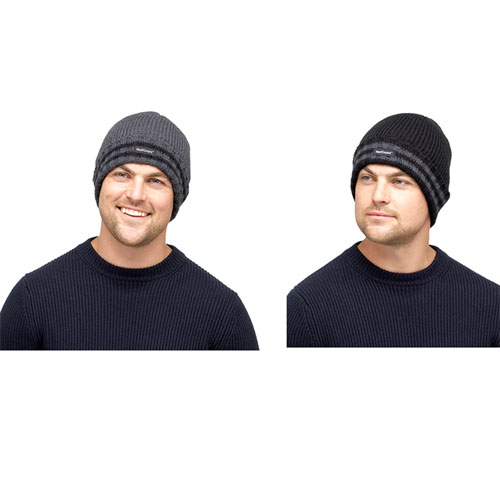 Adults Thinsulate Thermal Knitted Hat With Stripes