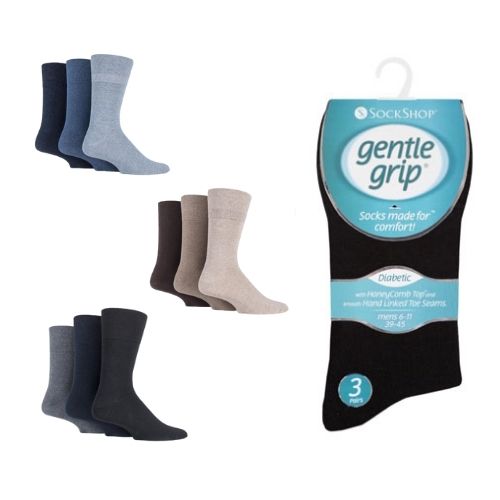 Mens Diabetic Gentle Grips Socks Bulk Buy