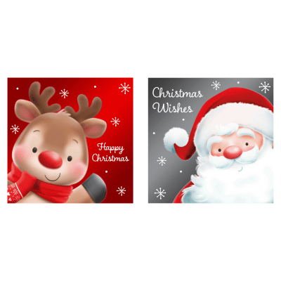 Cute Character 12 Pack Christmas Cards