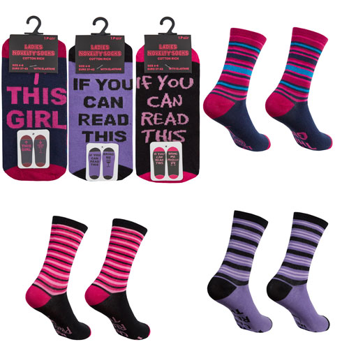 Ladies Novelty Slogan Socks