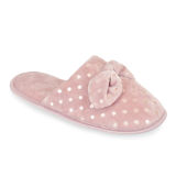 Ladies Foil Spot Mule Pink Slippers