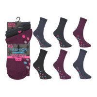 Ladies Footbed Star & Spot Design Ankle Socks