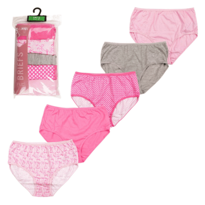 Ladies 5 Pack Printed Midi Briefs