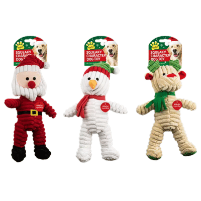 Squeaking Christmas Character Dog Toy
