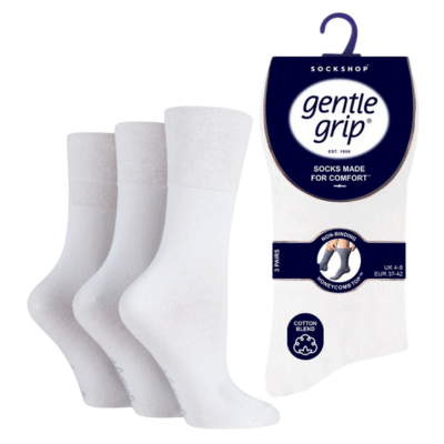 Ladies Gentle Grip Socks White