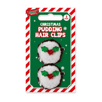 Christmas Pudding Hair Clips 2 Pack