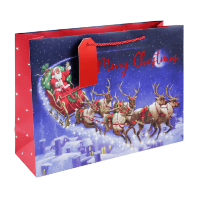 Santa Sleigh X-Large Traditional Christmas Gift Bag